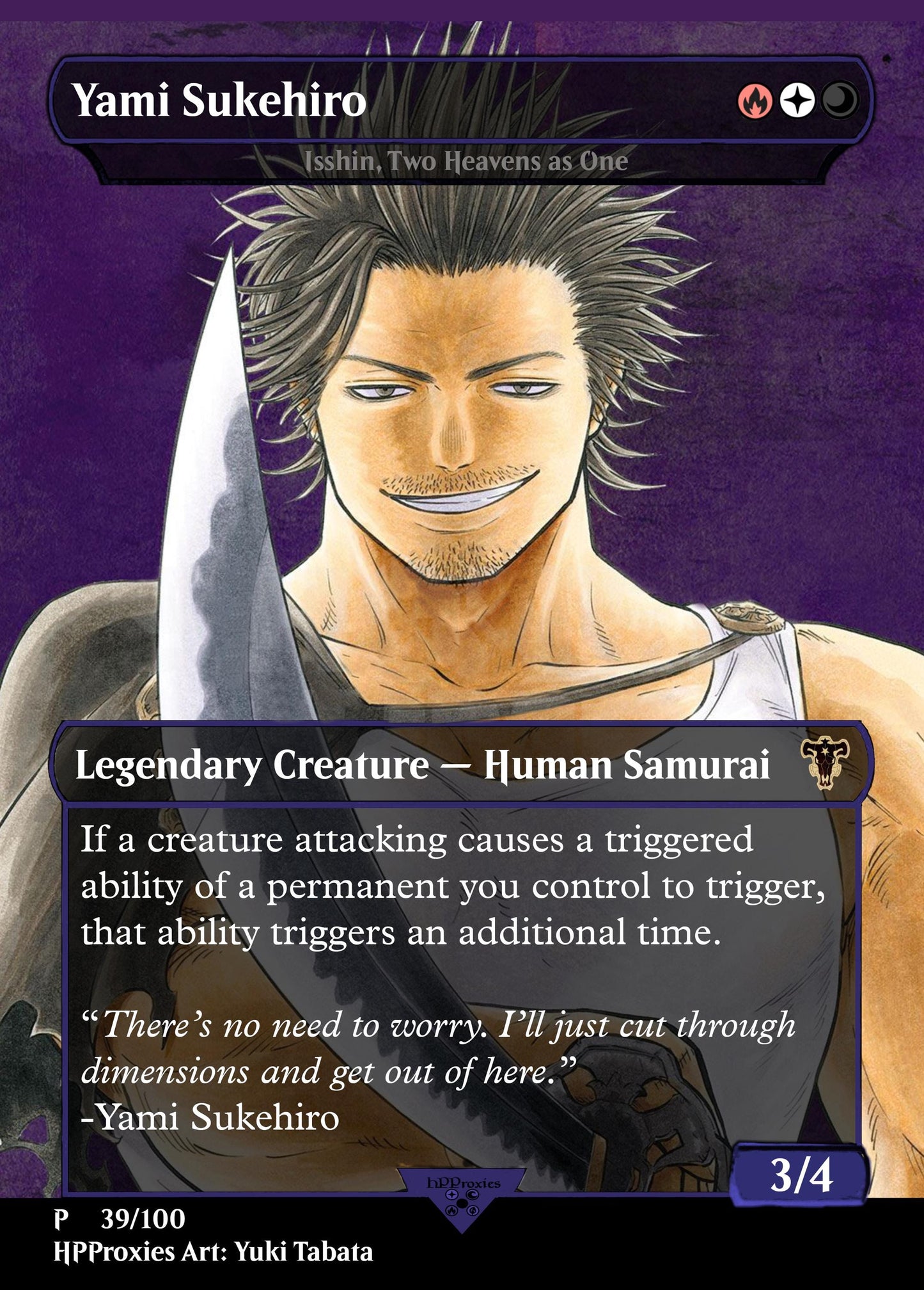 Yami Sukehiro: Isshin, Two Heavens as One Black Clover Commander Proxy - HPProxies