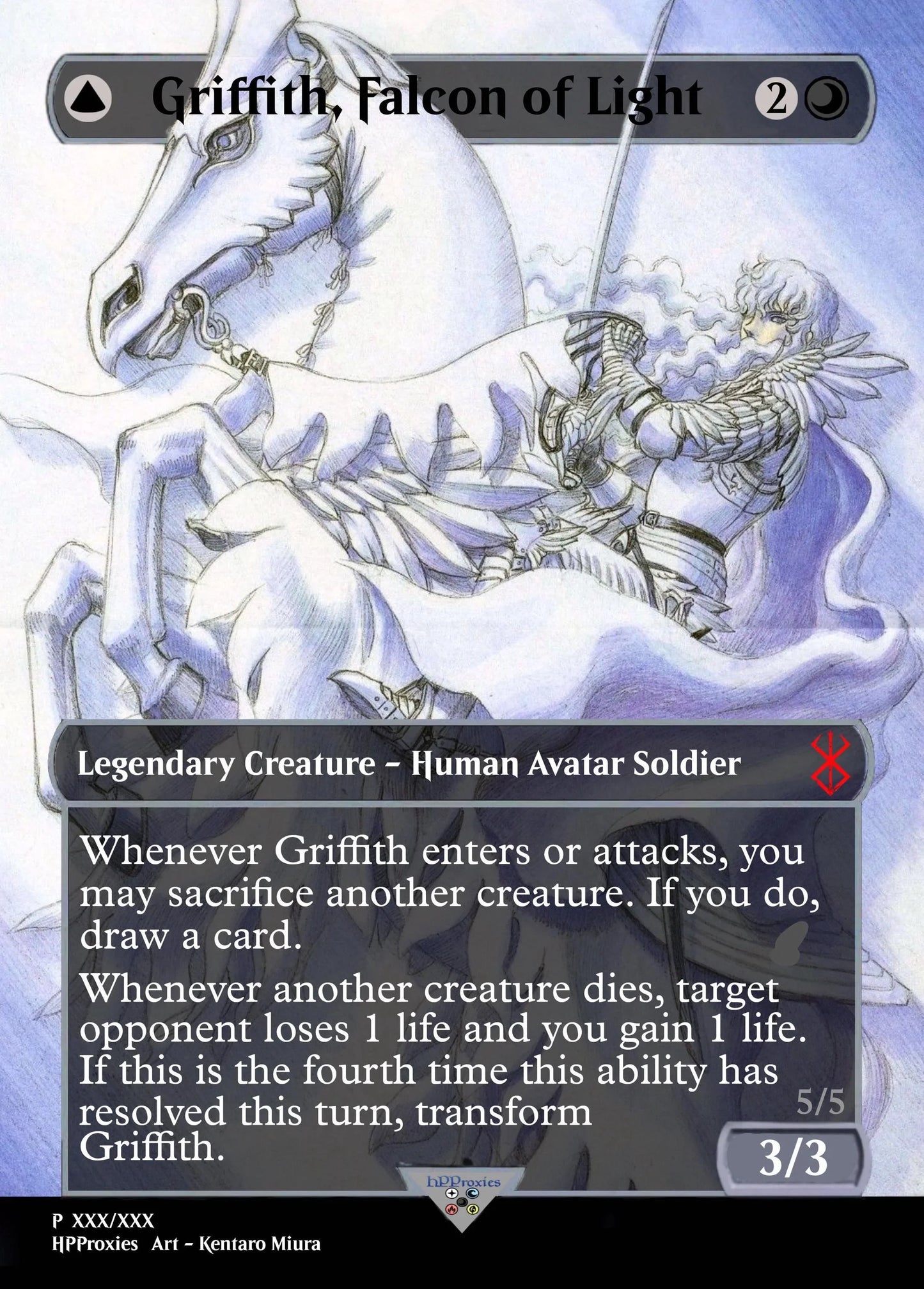 Griffith, Falcon of Light//Femto, Falcon of Darkness Commander Proxy Single: Sephiroth Fabled SOLDIER// Sephiroth One Winged Angel - HPProxies
