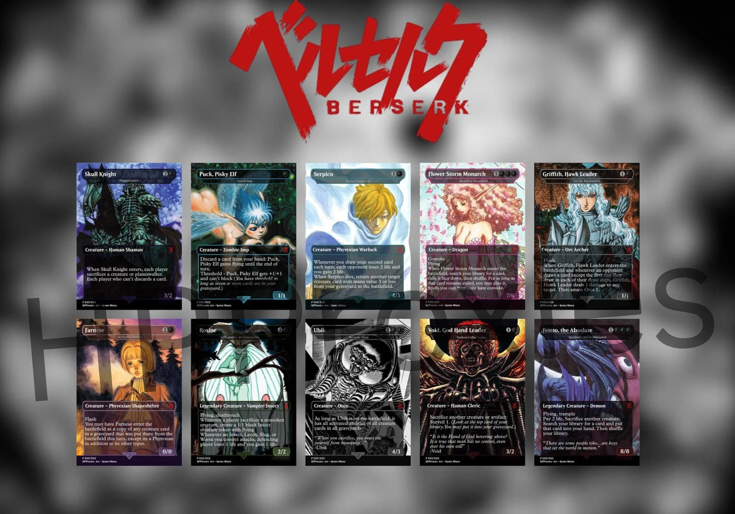 Griffith, Falcon of Light/Femto, Falcon of Darkness Commander Precon Deck: Sephiroth Fabled Soldier/One Winged Angel Deck - HPProxies