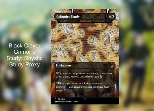 Grimoire Study: Rhystic Study Black Clover Commander Proxy - HPProxies