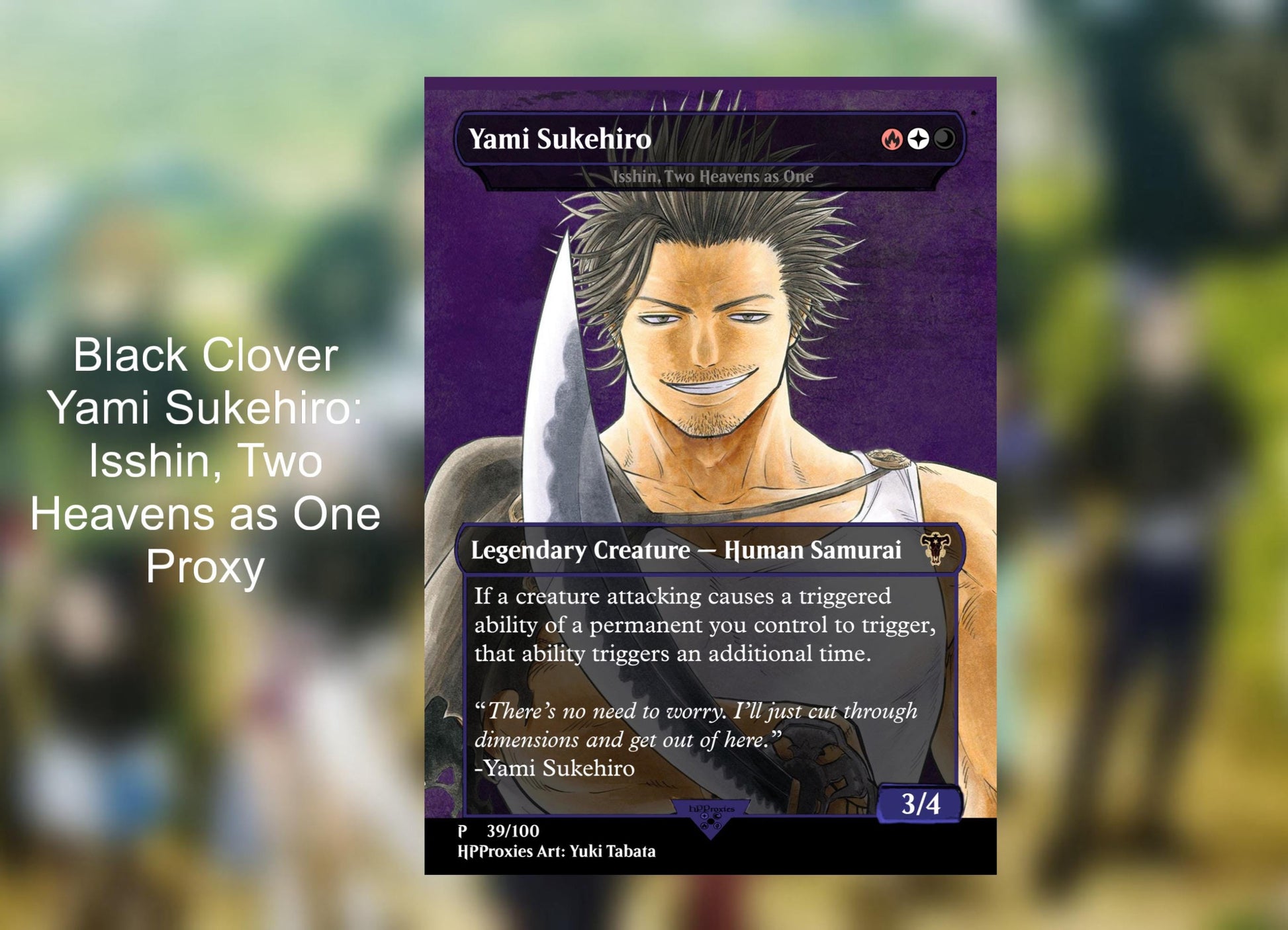 Yami Sukehiro: Isshin, Two Heavens as One Black Clover Commander Proxy - HPProxies